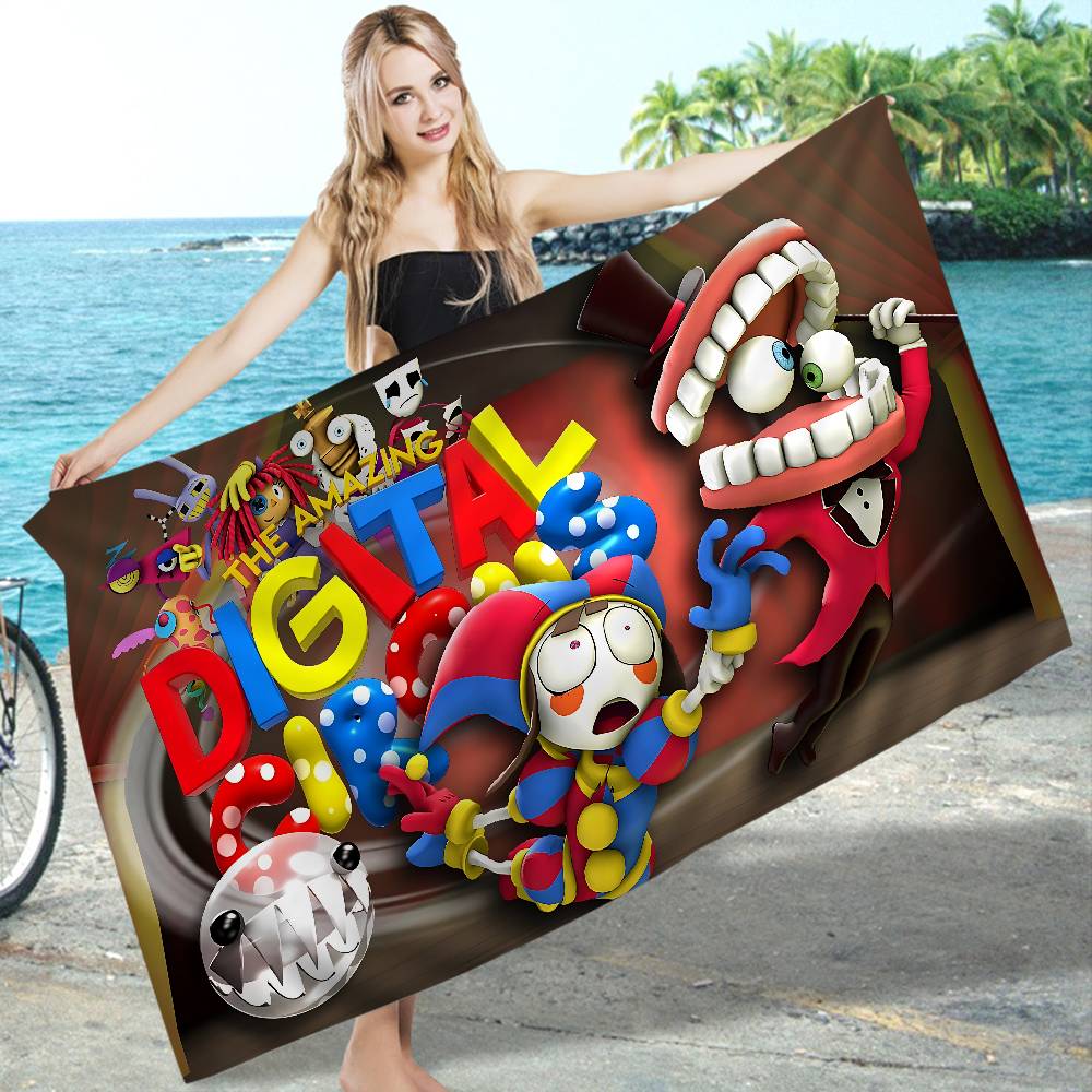The Amazing Digital Circus Microfiber Blanket Quick Drying Beach Towels Oversized Printing Super Absorbent Pool Towel Blanket