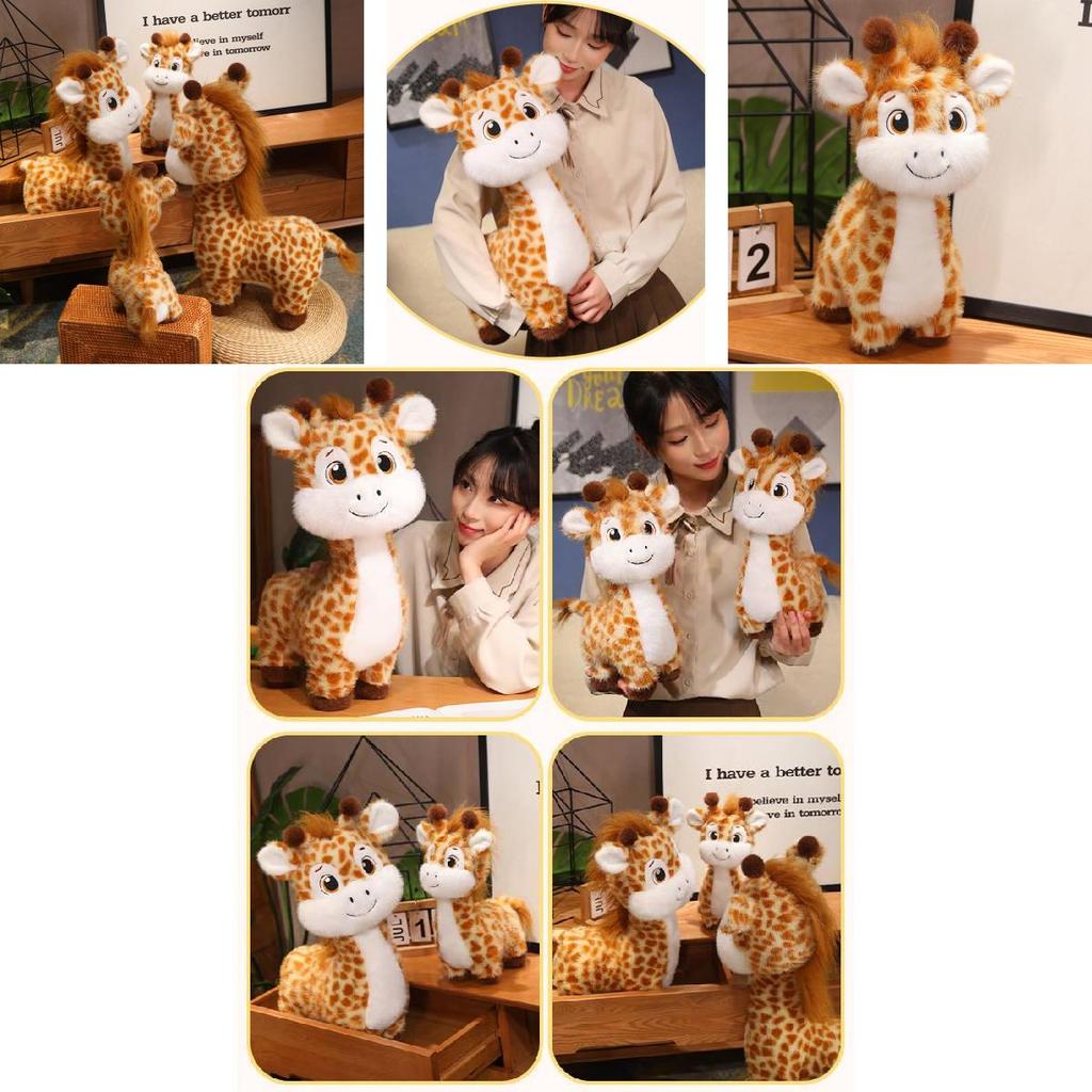 Adorable Soft Plush Giraffe Toy Cute Fawn Doll For Kids Birthday Gift Decor
