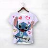 MINISO Disney Cartoon Cute Stitch Print Baby Clothing 3 To 14 Years Male Outdoor Clothes Boys Clothes Girls T-shirt Teen Top Shirts