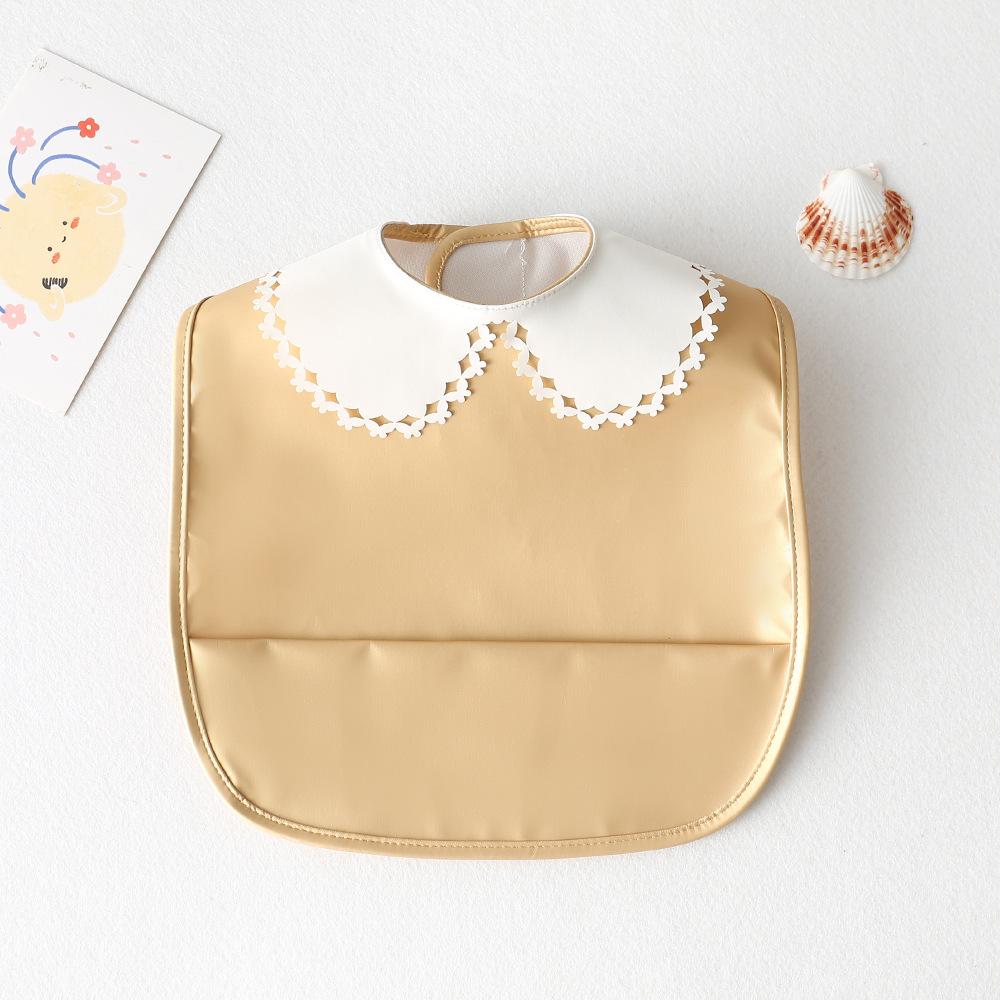 Sleeveless Waterproof Baby Bib with Lace - Reversible Anti-Dirt Feeding Smock