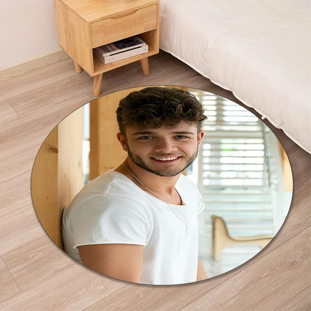 Luca Hanni Printed Round Rug Carpet Chair Rug Area Rug Entryway Doormats,for Office Chair Living Room Bedroom Kitchen Room.