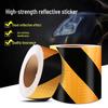 Yellow & Black Reflective Zebra Warning Tape: Durable, Adhesive-Backed, Striped Floor Isolation Film.