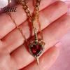 Couple Necklace Gift Women Double-layered with Blade And Heart Pendant