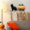Halloween Cat Cartoon Pulling Pumpkin Cart Sitting Mouse Home Decor Stickers