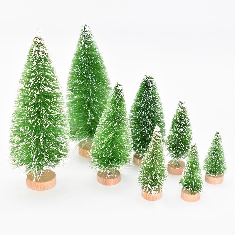 

8Pcs DIY Christmas Tree Ornaments Sisal Silk Mini Pine Tree Christmas Decoration For Home Navidad Xmas New Year Decor Kids Gift зелёный