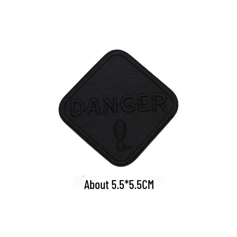Black Self-Adhesive Embroidery Patch for DIY Clothes Repair and Decoration