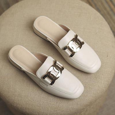 New Shoes for Women New Summer Genuine Leather Slipper Girl Elegant Outdoor Casual Sandals Girl High Heels Shoes