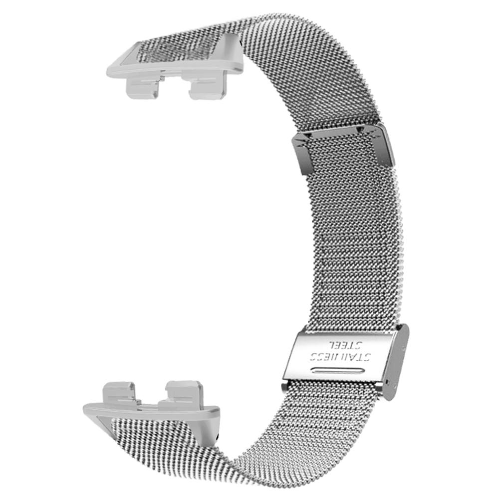 

For Huawei Band 9 Watch Bracelet Milanese Mesh Replacement Strap with Metal Connector Silver