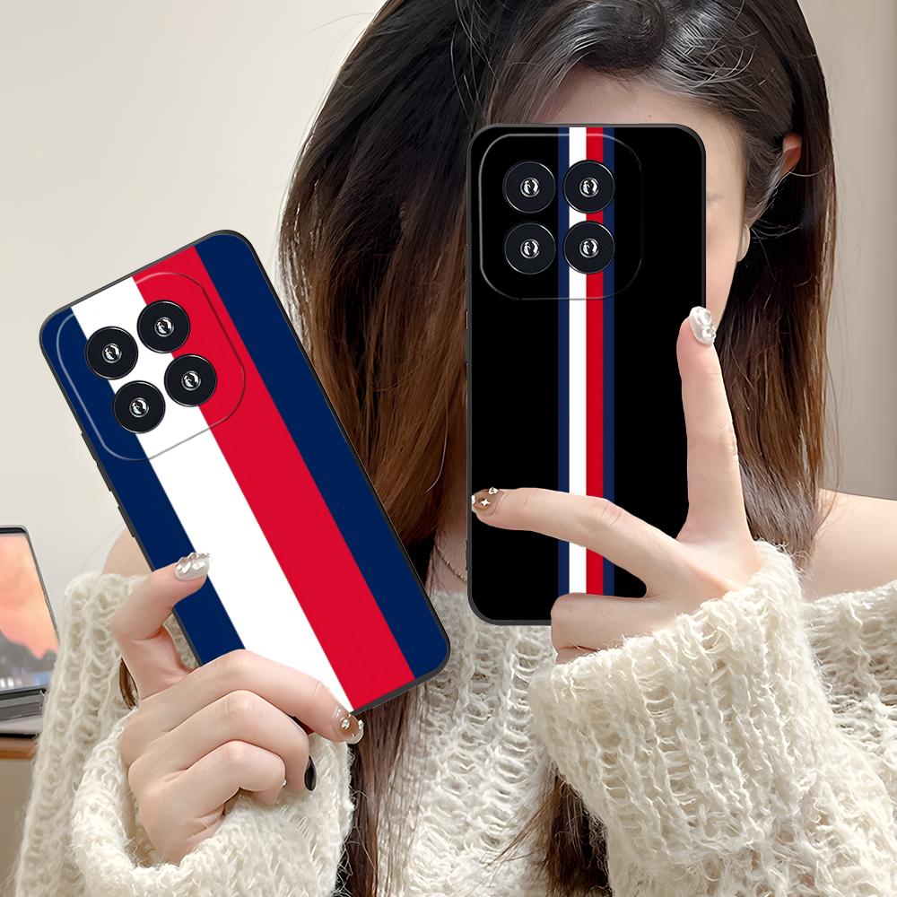 Rot-Blau-Gestreifte Handyhülle für Xiaomi 15 14 13 12 Mi 11 T Ultra Lite Pro S X 5G Bunte Druckabdeckung Abdeckung Luxus