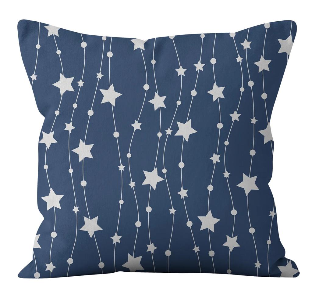 Simple Blue Printed Pillowcase Car Ornaments Office Living Room Home Pillowcase