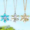 Snowflake Suncatcher Car Pendant Hanging Crystal Wind Chimes Handicraft Rainbow Prism Garden Car Christmas Tree Home Decor Gift