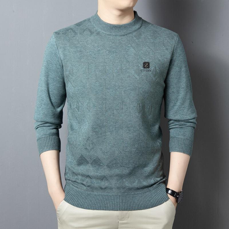 Herbst- und Winterpullover für Herren, schmal geschnitten, langärmelig, gestricktes Bodenhemd, lässiger Innenstrickpullover, Herrenbekleidung