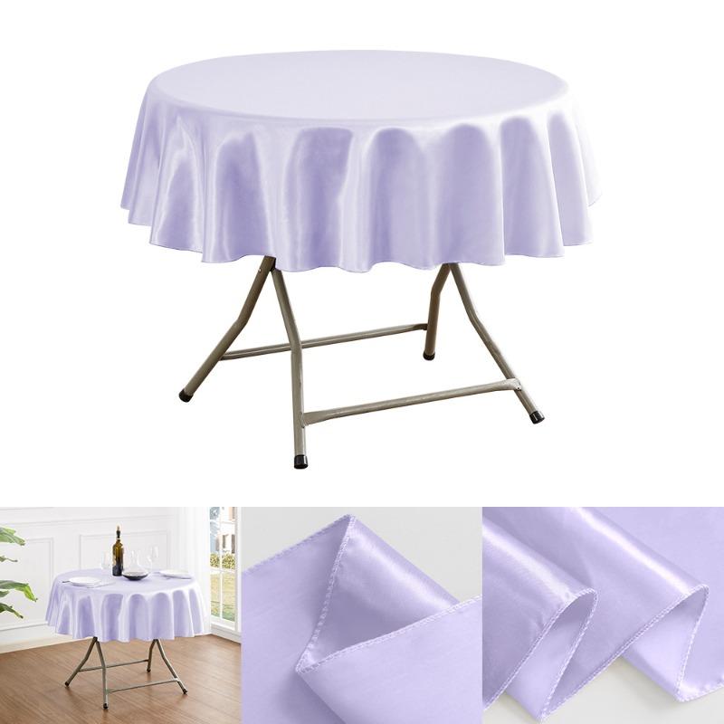 150/180/200cm Round Satin Tablecloth Bright Silk Tablecloth For Baby Shower Wedding Birthday Party Banquet Christmas Table Decor