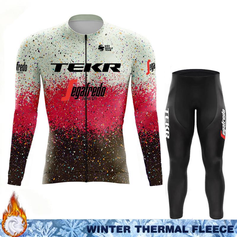 Termal Fleece Cycling Jersey Men's Winter Suit TEKR Thermal Man Outfit 2026 Mens Long Sleeve Clothing Jumper Set Ciclismo Hombre