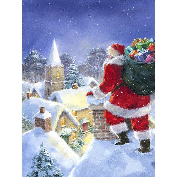 DIY Diamantový obraz Santa Claus Diamantové vyšívání Vánoce Zimní Krajina Křížkové vyšívání drahokamu Souprava mozaiky Vánoční dárek