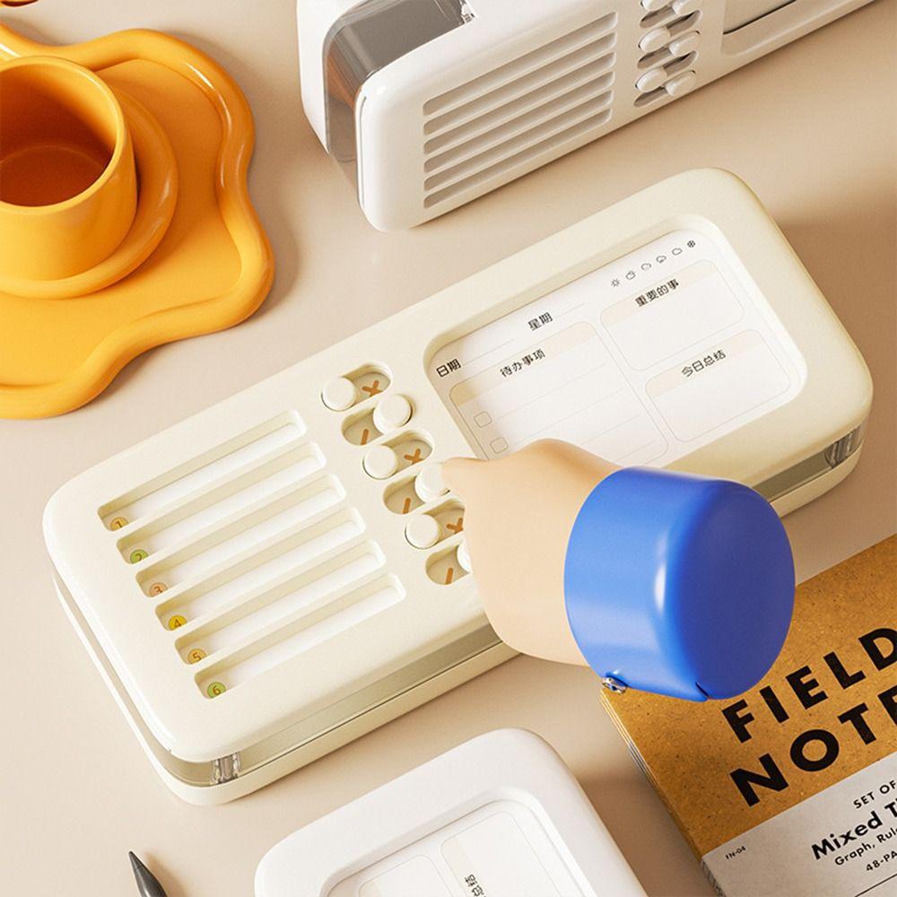 Self-discipline Check-in Pen Box Double Layer Desktop Stationery Organizer  for Students