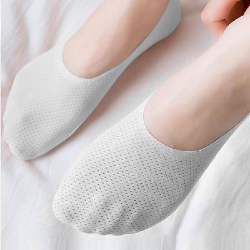 Cool Mesh Summer Socks Fake Socks 3 Colors [Mesh Bloafers Loafers Women s Men s Socks Women s Socks] Black L (Men s)