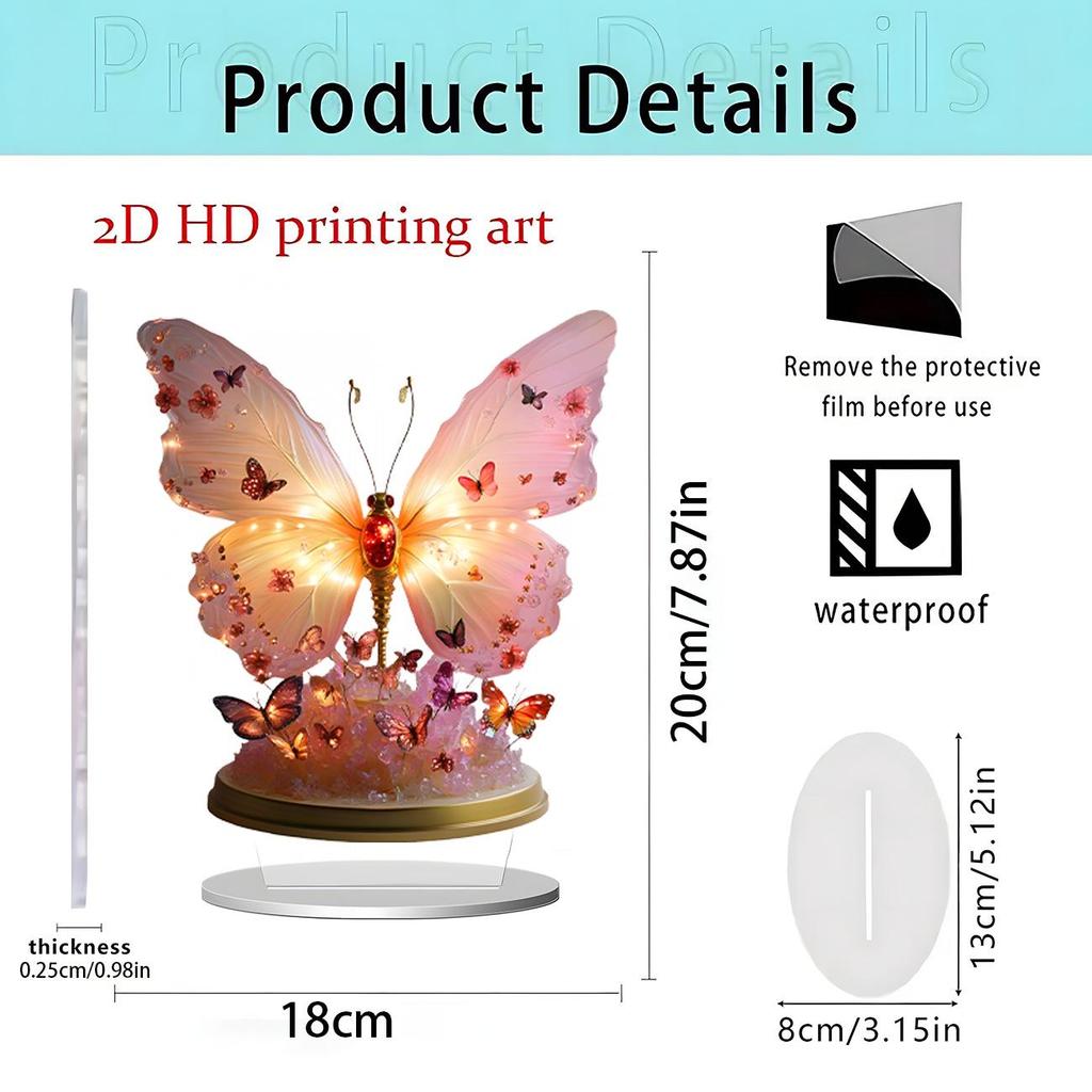 Fairy Tale Flower Fairy & Unicorn 2D Acrylic Ornament for Home Decor