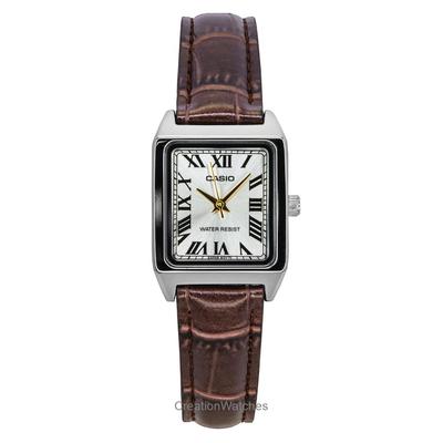 Standard Analog Leather Strap Silver Dial Quartz LTP-V007L-9B Women's Watch