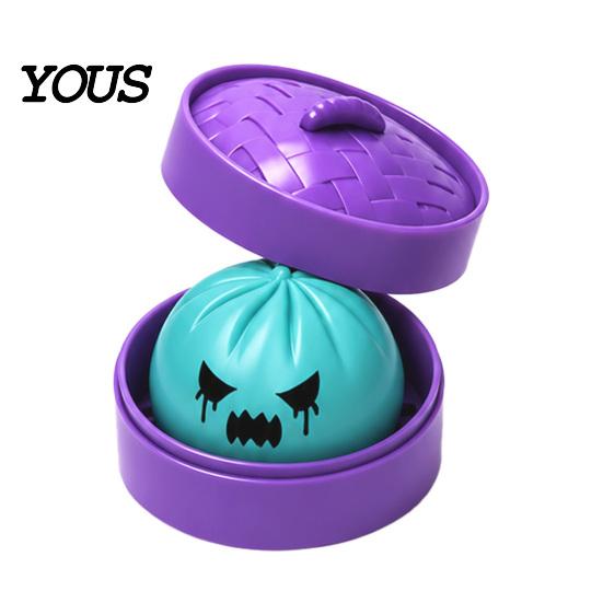 Gedämpftes Brötchen Stressabbau Spielzeug Knödel Quetsche mit Lila Dampfgarer, Gruselige Entspannungskugel für Halloween, Home Office Fidget TPR Sensorisch