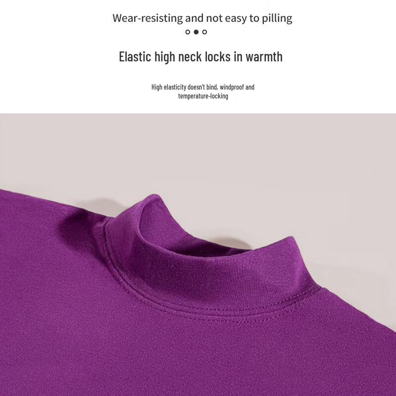 Langsasha Women's Mid-Neck Cotton Thermal Underwear Set