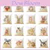 Adorable Rabbit Pillowcase Sofa Throw Pillows Cover With Animal Print For Cozy Home Decor