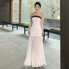 Neues Temperament Geburtstags kleid Ärmellos Tube Top Rock Weiblich Xia Xiaoxiang Trägerkleid Langer Rock