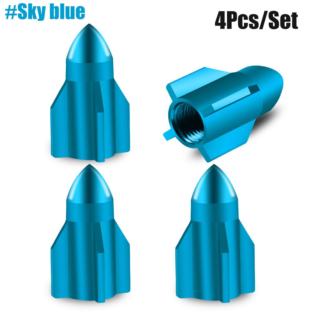 4Pcs/Set Aluminum Rocket Tire Valve Caps for Car Motorcycle Bike Alloy Tyre Valve Covers for US Valve Stems Car-styling Parts Stem Caps1