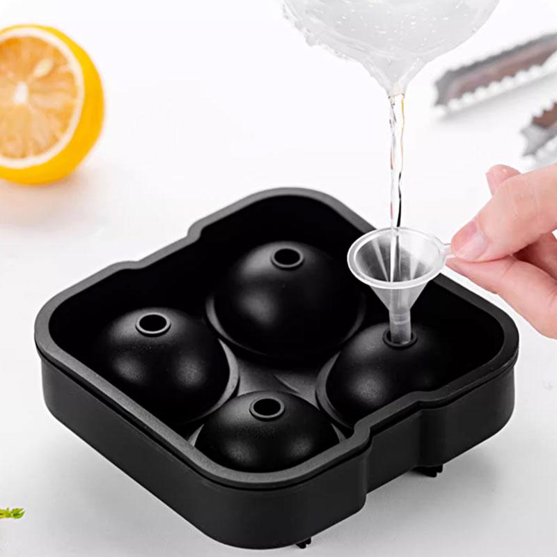 Ice Cube Tray Silicone Ice Ball Freezer Mold Square Ice Cube Maker with Lid 6/8 Grids for Whiskey Cocktail Coffee Accessories