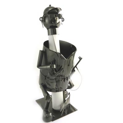 [M9885] - Hunter 'Metal heykel' şişe tutucusu - 23,5x13x12 cm