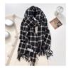 Korean Style Thick Warm Checkered Scarf Women Winter Neck Shawl Wrap