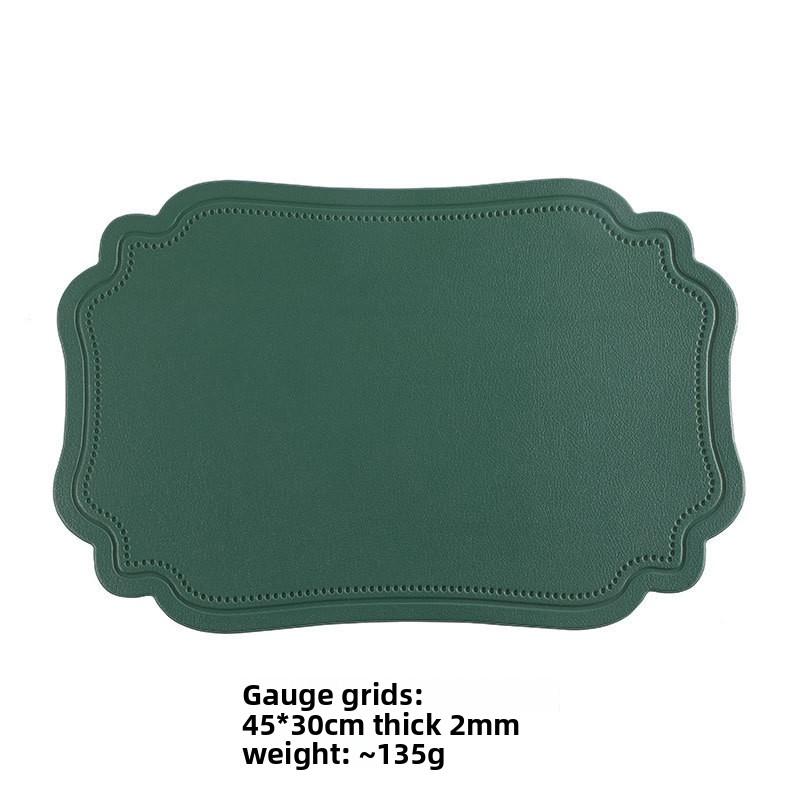 Retro Imitation Leather Placemat Waterproof and Oil-proof Western Dining Mat Nordic Thermal Insulation Mat Table Mat Household Anti-scalding Mat