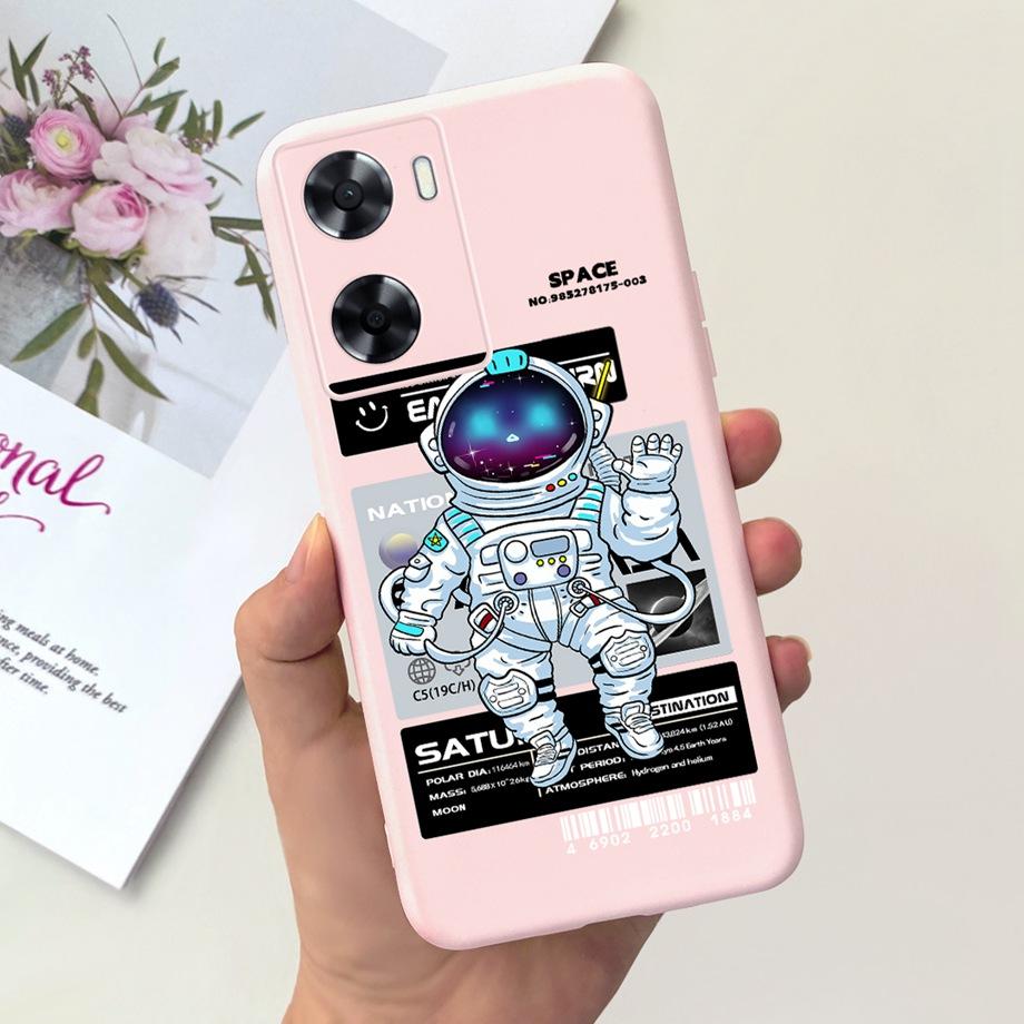 Für OPPO A57 4G CPH2387 Hülle Für OPPO A77 4G A77s A57s A57e Handyhülle Weiches Flüssigsilikon TPU Hülle Für OppoA57 Astronauten Tasche