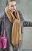GILDARA FT70 Premium Cashmere Basic Wave Cashmere Solid for Men and Women 100% Stole, Large, Color, (Camel (Y8612))
