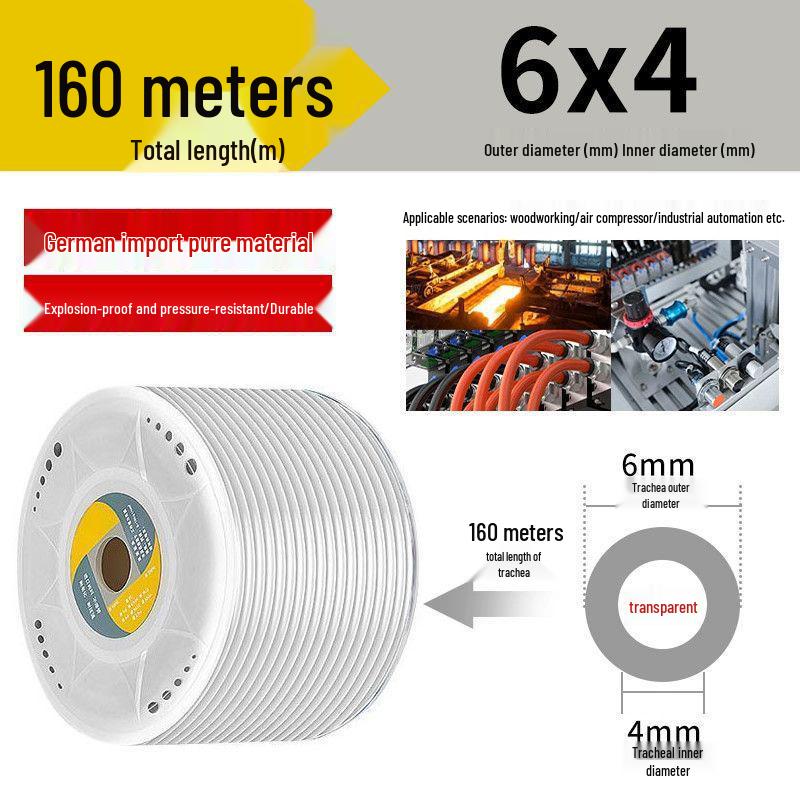 Transparenter Hochdruck-Explosionsgeschützter PU-Luftschlauch für Luftkompressoren (Größen: 6/8/10/12/14/16mm)