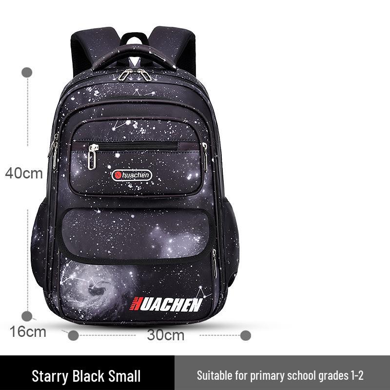 Starry Sky Backpack for Boys, Grades 1-6: Spine Protection, Lightweight & Splashproof