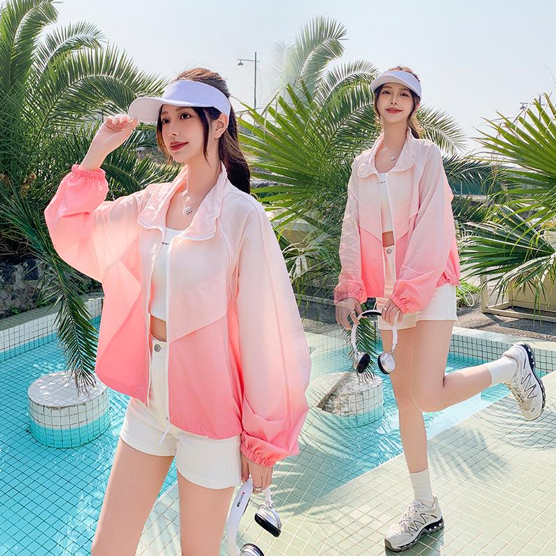 

Женская градиентная куртка от солнца - Маленький размер, Дизайн высокого класса для лета 2025 года (Модель DJ6833) S (90-110 jin)