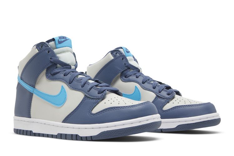 Kids' Sneakers Nike Dunk High Light Bone Diffused Blue (GS) Light Bone/Diffused Blue/White/Blue Lightning