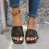 Women Modern Slippers Summer Outdoors Sandals Comfortable Flat Slippers Luxury Leather Slippers Casual Shoes Home Slides Women