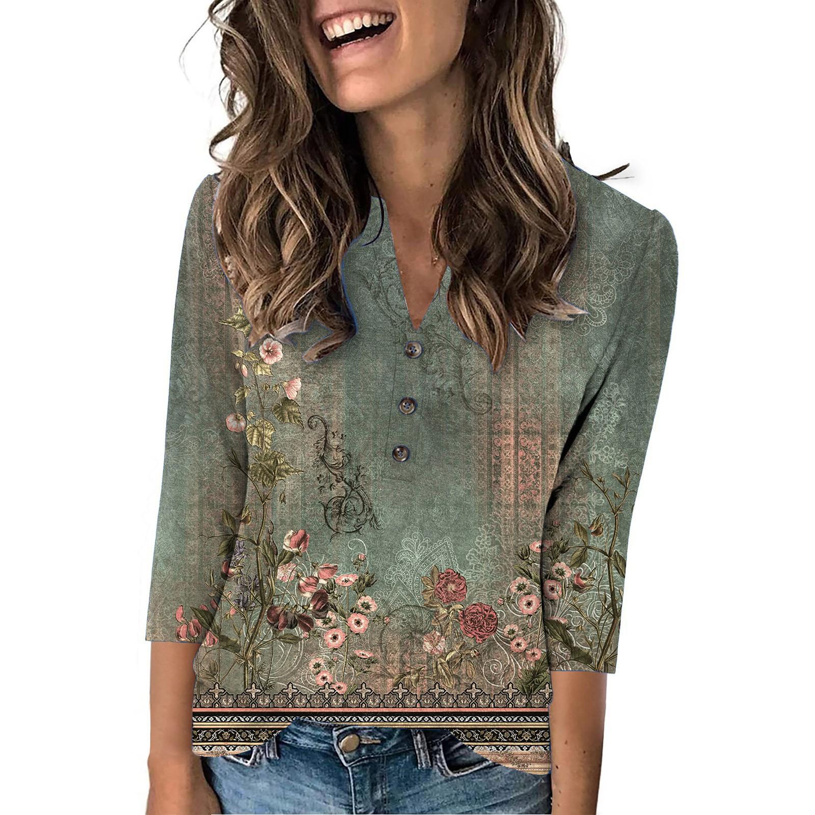 

Женские повседневные свободные рубашки модные топы футболки футболки M синий