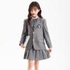 Spring/Summer Academy Style School Uniforms for Boys & Girls - Gray Set for Children's Day Performance