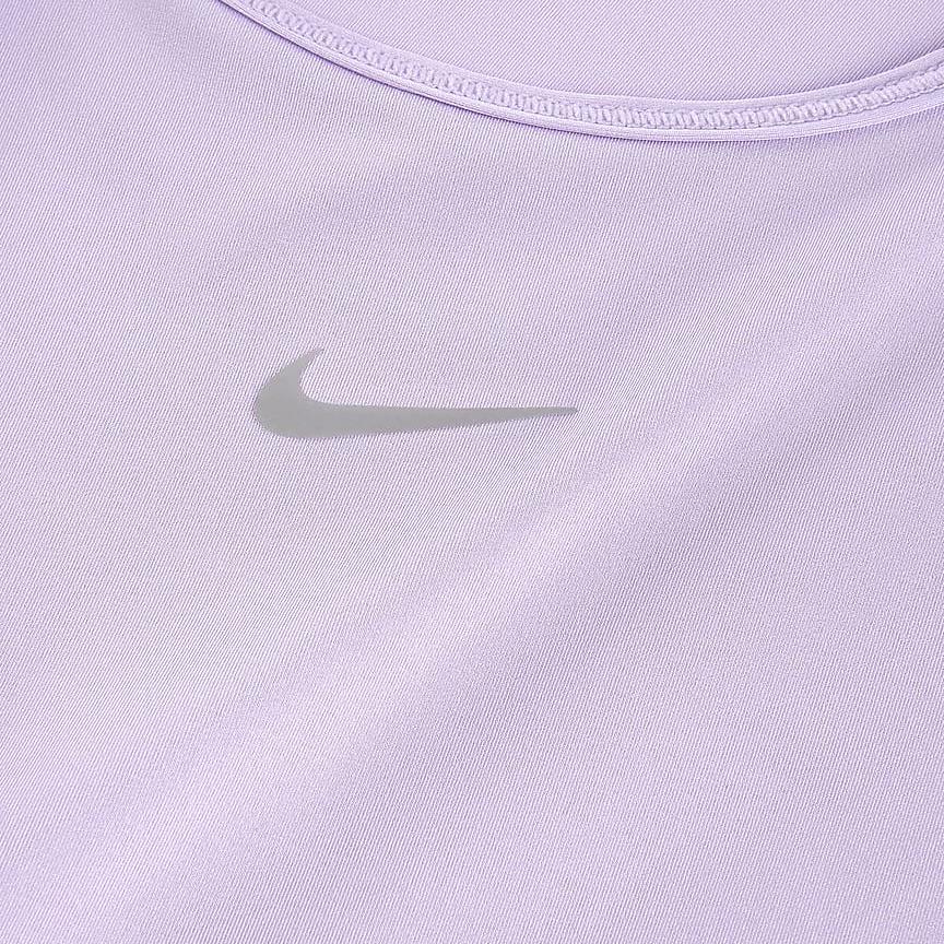 Nike One Classic Solid Color Round Neck Short Crop Quick-Dry Twist Short Sleeve T-Shirt Women Tops Lilac Red FN2852-512