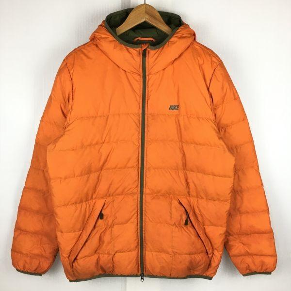 

NIKE 75% Down Jacket Men L Orange Thick Warm Outerwear