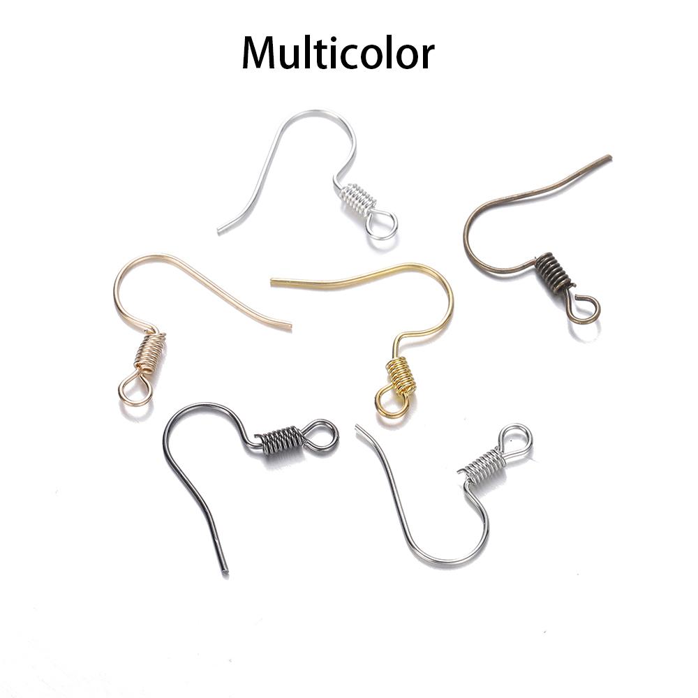 100Pcs Multicolor Metal Simple Earing Hook Earing Clasp Connector For DIY Earwire Pendant Jewelry Making Accessories Findings