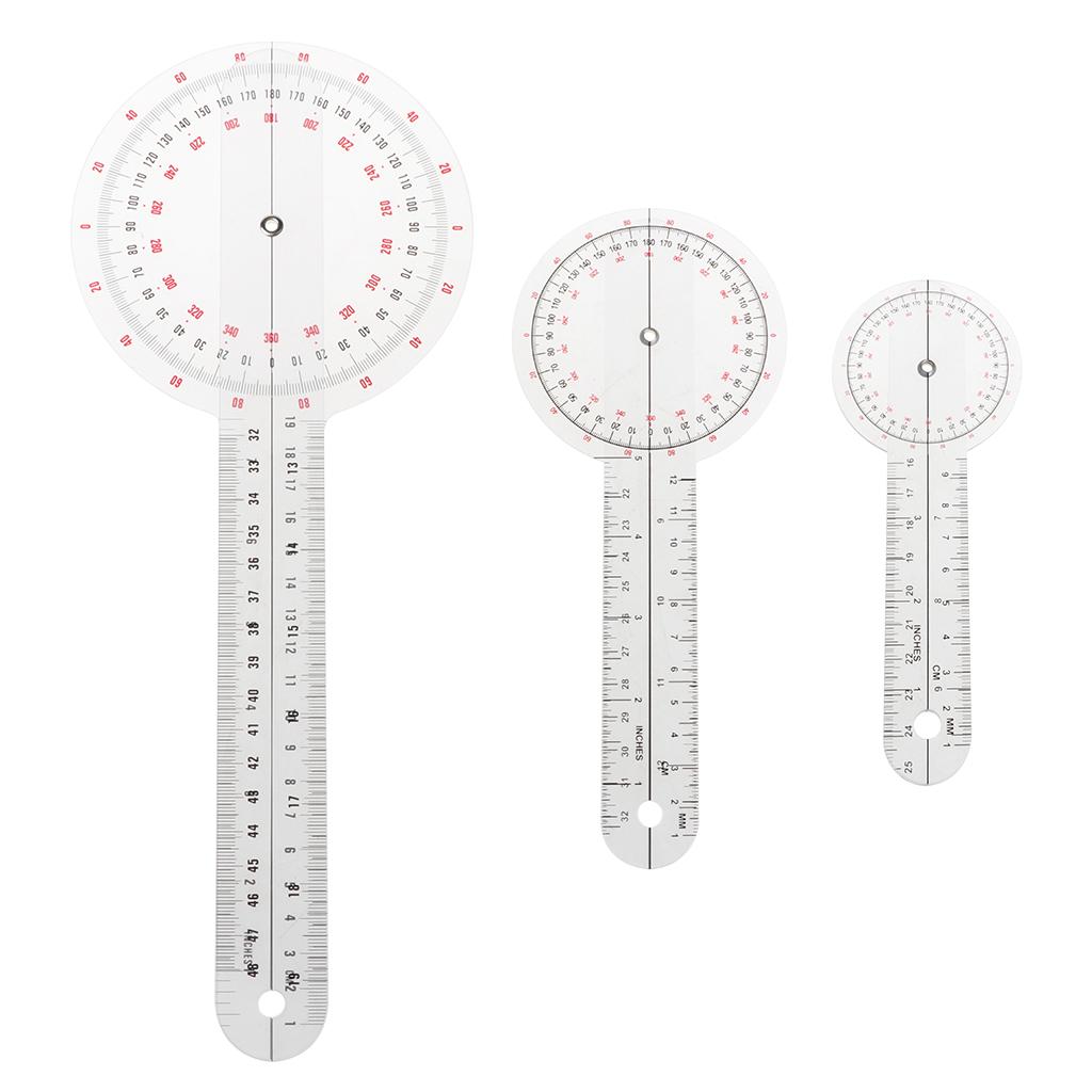 Plastic Goniometer 360 Degree Transparent Angle Rule Physio Goniometer Angle 1