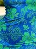 Women's Elegant Blue Tropical Floral Sleeveless Bodycon Mini Dress, High Waist Slim Fit Beach and Casual Resort Wear
