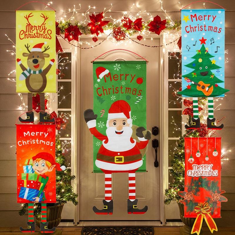 Hochwertige Weihnachts-Veranda-Türbanner-Flagge für Heimdekoration