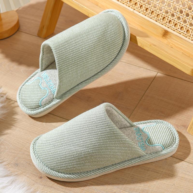 Cotton Shoes for Women's Indoor Use, Anti-slip Linen Slippers, and Warm Home Shoes
