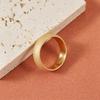 JeeMango High Quality Fashion Simple Scrub Stainless Steel Rings for Women 6mm Width Gold Plated Finger Ring Jewelry Gift R26030