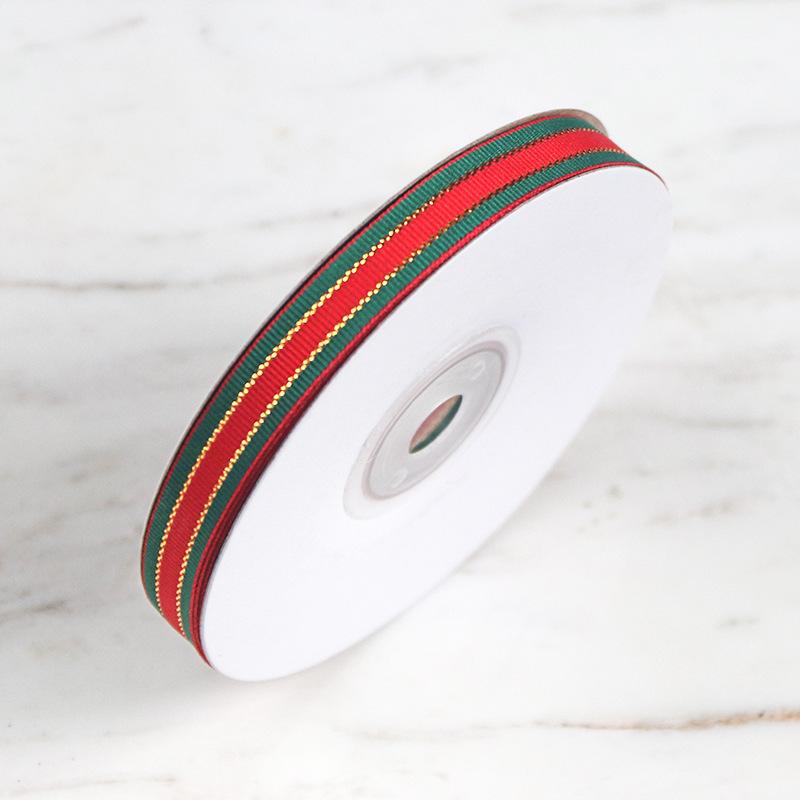 

20 Yards/Roll Christmas Gift Ribbon, New Year Gift Packaging, Fresh Flowers Tied With Satin Ribbon, Red And Green Stripes L